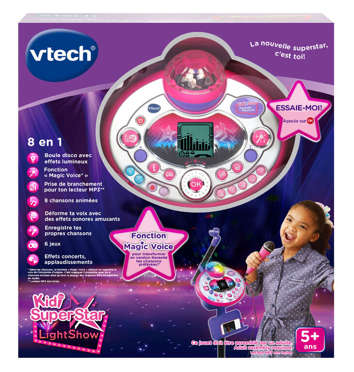 Vtech : Micro à pied Kidi SuperStar LightShow rose - Franc Jeu